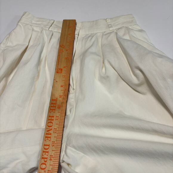 Vintage Jazmina Creations White Pleated High Waist Shorts M Cotton Retro - Picture 4 of 6